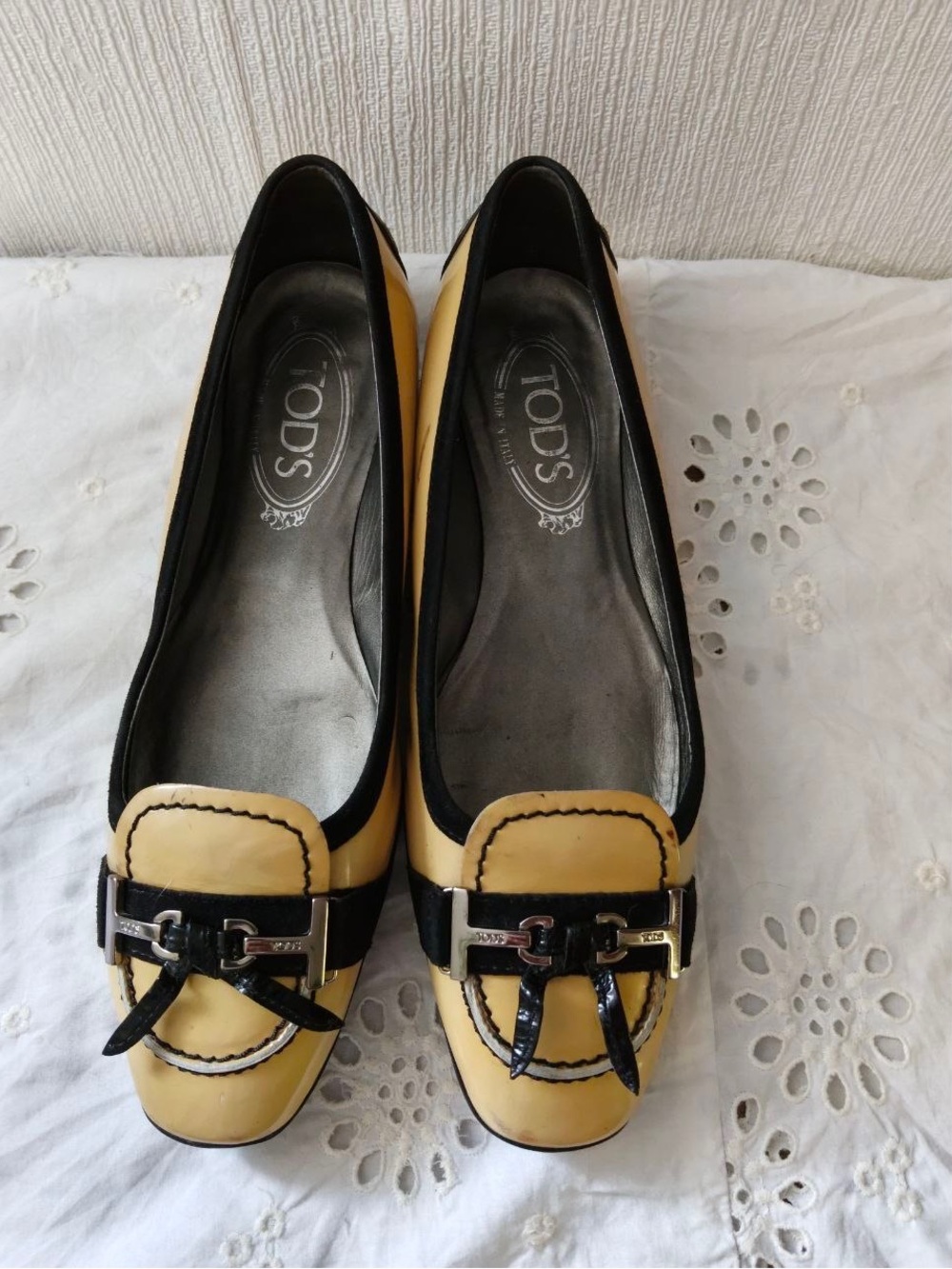 Tod's patent leather driving loafers
